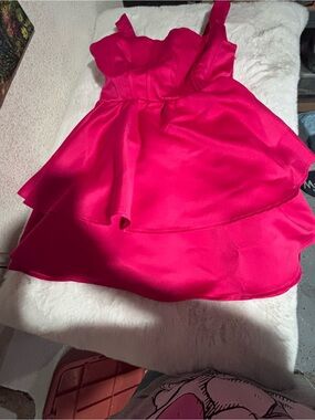 Forever 21 Girls Bright Hot Pink Tiered Party Dress